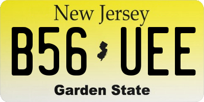 NJ license plate B56UEE