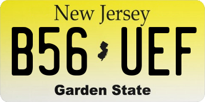 NJ license plate B56UEF