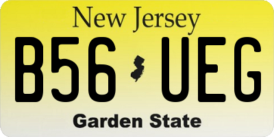 NJ license plate B56UEG