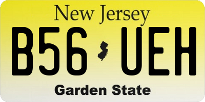 NJ license plate B56UEH