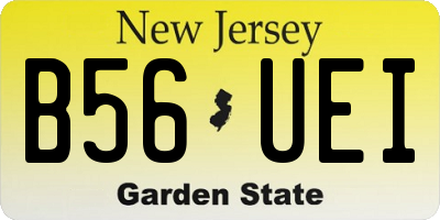NJ license plate B56UEI