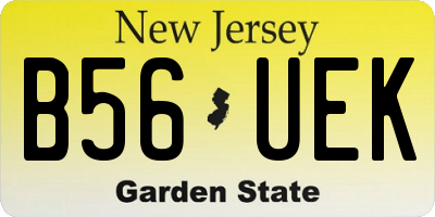 NJ license plate B56UEK