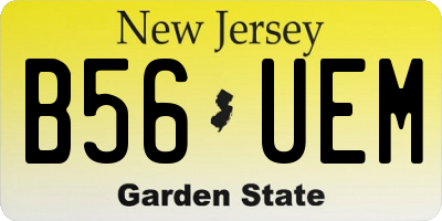NJ license plate B56UEM