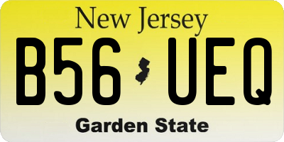 NJ license plate B56UEQ
