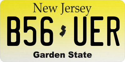 NJ license plate B56UER