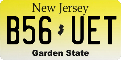 NJ license plate B56UET