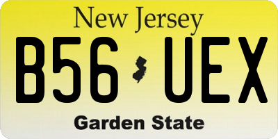 NJ license plate B56UEX