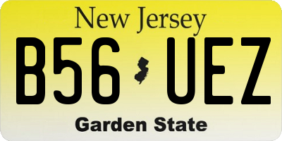 NJ license plate B56UEZ
