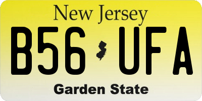 NJ license plate B56UFA
