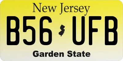 NJ license plate B56UFB