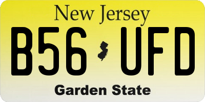NJ license plate B56UFD