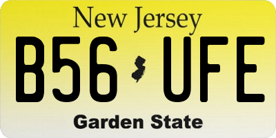 NJ license plate B56UFE