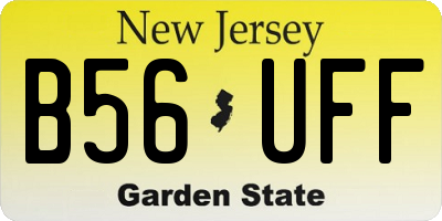 NJ license plate B56UFF