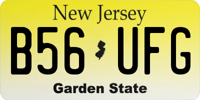NJ license plate B56UFG