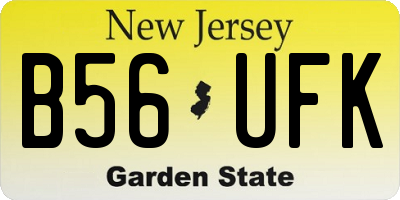 NJ license plate B56UFK