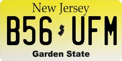 NJ license plate B56UFM