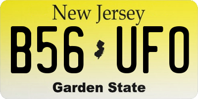 NJ license plate B56UFO
