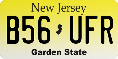 NJ license plate B56UFR
