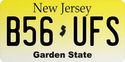 NJ license plate B56UFS