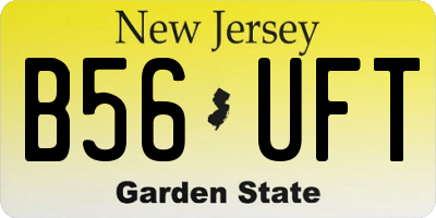 NJ license plate B56UFT