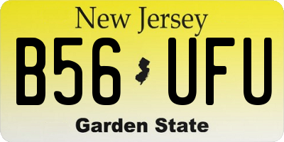 NJ license plate B56UFU
