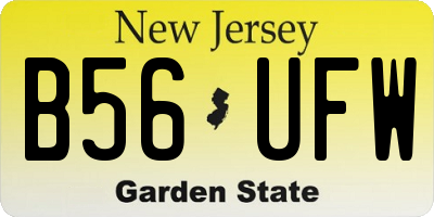 NJ license plate B56UFW