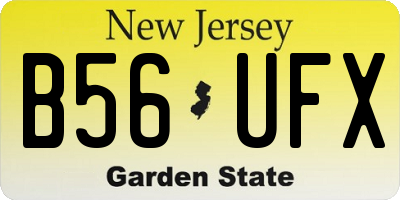 NJ license plate B56UFX