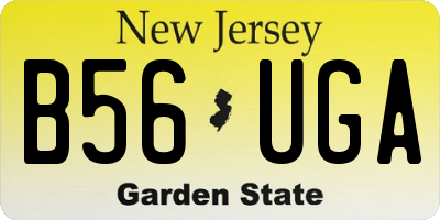 NJ license plate B56UGA