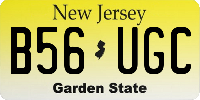 NJ license plate B56UGC