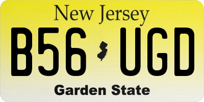 NJ license plate B56UGD