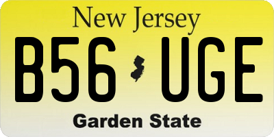 NJ license plate B56UGE