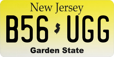 NJ license plate B56UGG