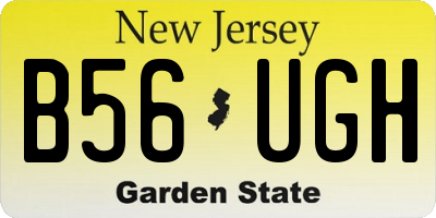 NJ license plate B56UGH