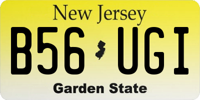 NJ license plate B56UGI