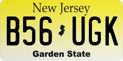 NJ license plate B56UGK