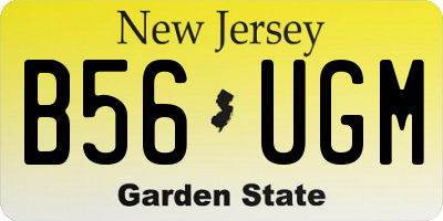 NJ license plate B56UGM