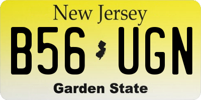 NJ license plate B56UGN
