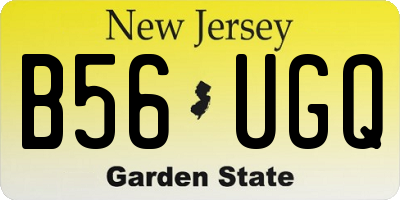 NJ license plate B56UGQ