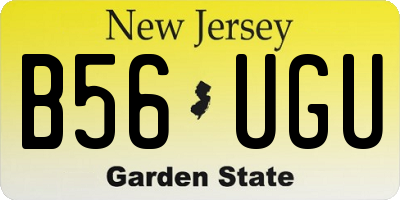 NJ license plate B56UGU