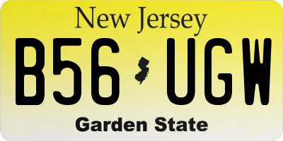 NJ license plate B56UGW