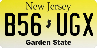NJ license plate B56UGX
