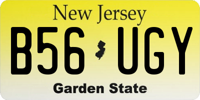 NJ license plate B56UGY