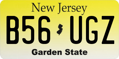 NJ license plate B56UGZ