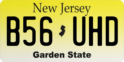 NJ license plate B56UHD