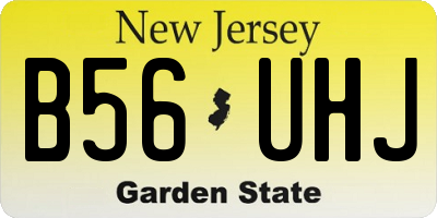 NJ license plate B56UHJ