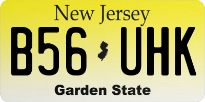 NJ license plate B56UHK