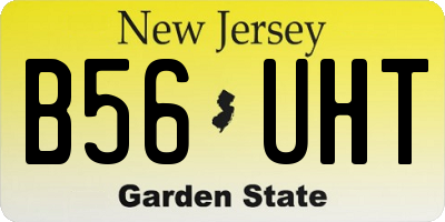 NJ license plate B56UHT