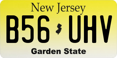 NJ license plate B56UHV