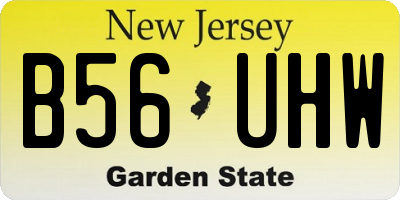 NJ license plate B56UHW