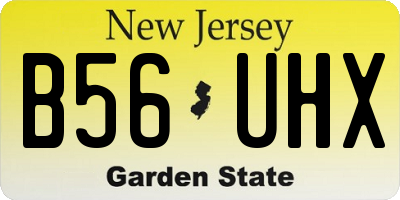 NJ license plate B56UHX